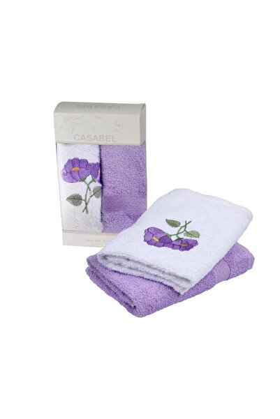 CASABEL 2'li Pamuk Mutfak Havlusu - 50x60 Mor Menekşe