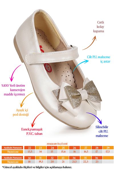Kiko Kids Velcro Nisip Glitter Bow Fete Balerina Pantofi Ege 202 Skin
