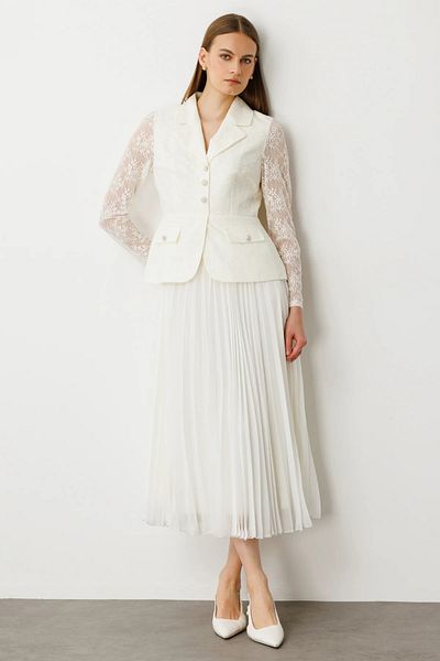 Ekol Six Pleated Lace Dress