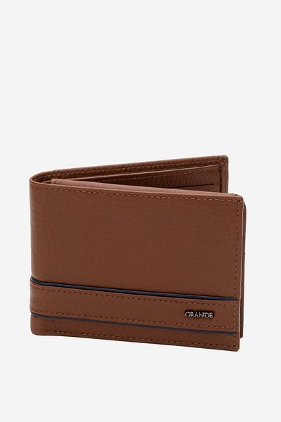 Grande Мъжки портфейл от естествена кожа Gd 1716, кафяв