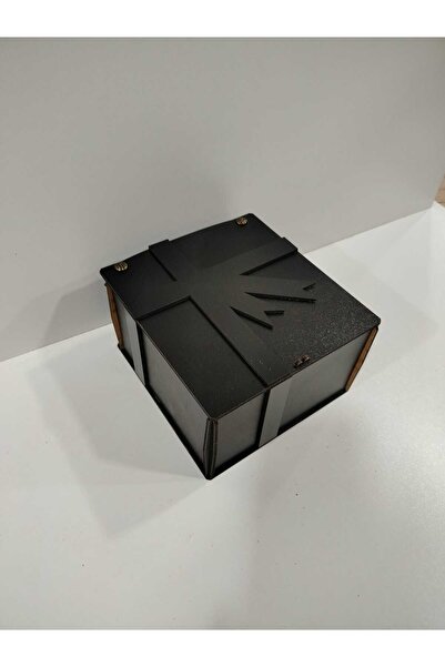 Vuslat Hediyelik Siyah Ahşap Siyah Renk Hediye Kutusu (15x15 cm) Yükseklik 9c...