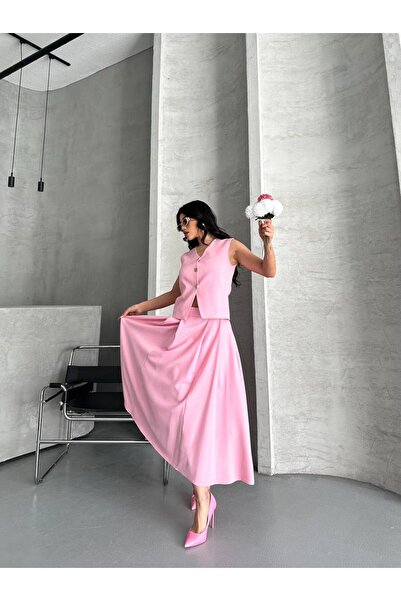 Bella Breeze Γυναικείο Σετ Κομψό Κοστούμι με Λεπτομέρεια με Κουμπιά Premium Γ...