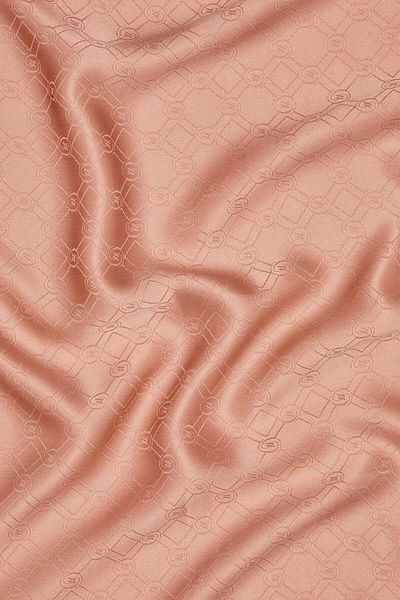 Vakko Special Series Monogram Jacquard Scarf 40843-Dried Rose