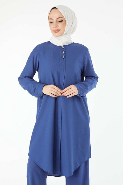 TOFİSA Blue Women's Tunic Trousers - Crew Neck - 13122