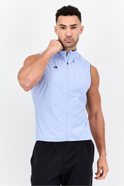 adidas Men Sportswear Sleeveless Outdoor Vest, Light Blue