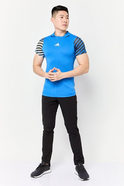 adidas Men Sportswear Fit Short Sleeve Tennis Polo Shirt, Blue