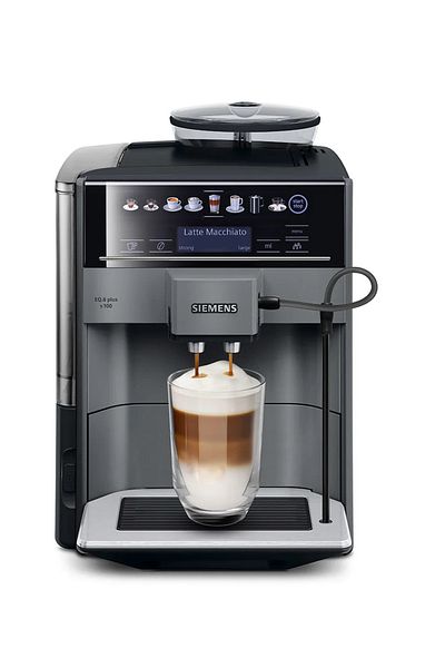 Siemens Te651209Rw Fully Automatic Coffee Machine Eq6 Plus S100 Diamond Titanium Metallic, Removable Water Tank