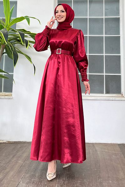 TOFİSA Dress Burgundy - 11481