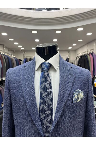 ENRICO MASAROTTI Keten PAMUK ERKEK Tek Ceket REGULAR