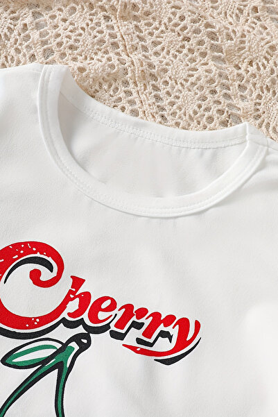 MYADA Cherry Patterned Shorts Girl's Bottom Top Suit 24033