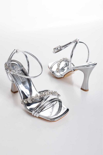 Lukatlove Gult Women's Silver Ankle Stone Shoes