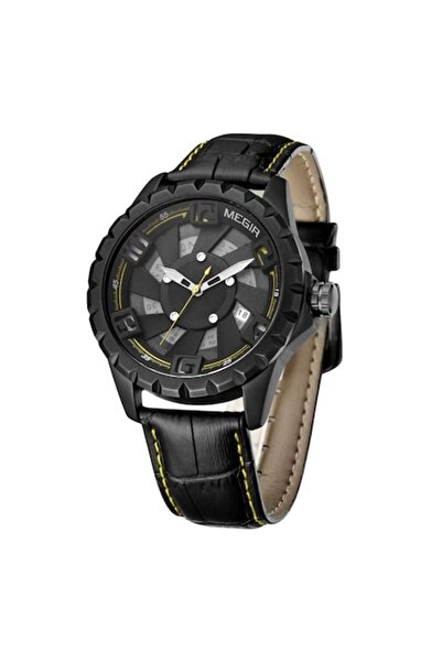 Megir - Ceas bărbătesc cu cuarț, analogic, cu dată, ace fosforescente