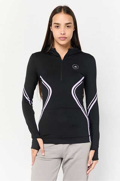 adidas By Stella Mccartney Women Sportswear Fit Long Sleeve Training Hooded Track Top, Black