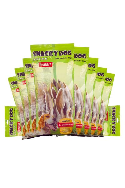 Snacky Dog Natural Rewards for Dogs Pack of 10 x Rabbit Snack - Snacky Dog
