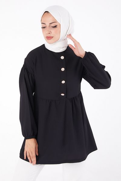 TOFİSA Stoned Tunic Black - 13294