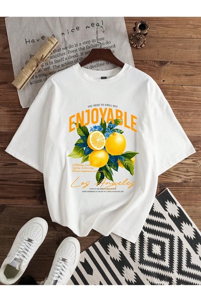 Jose Clothing تي شيرت مطبوع بأكمام قصيرة وقصة كبيرة الحجم