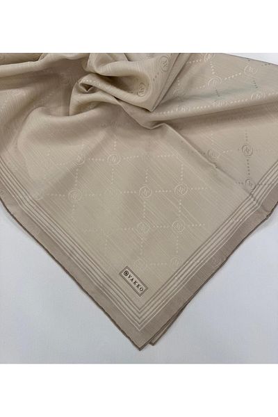 Vakko Eșarfă din mătase din bumbac monogramă 41588- nurk