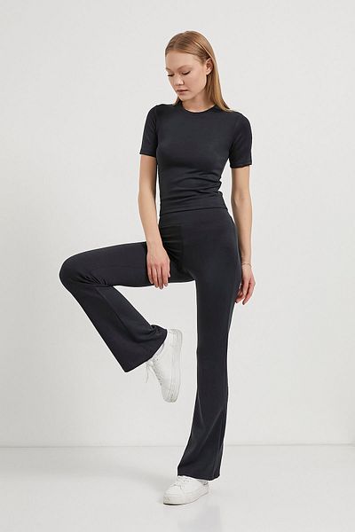 Arma Life Γυναικεία Modal Premium Skinny Μπλούζα Φαρδύ Κολάν Μαύρο Κοστούμι με κάτω μέρος