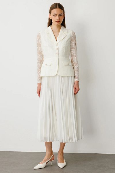 Ekol Six Pleated Lace Dress