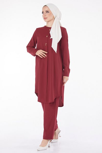 TOFİSA Tunic Trousers Claret Red - 13122