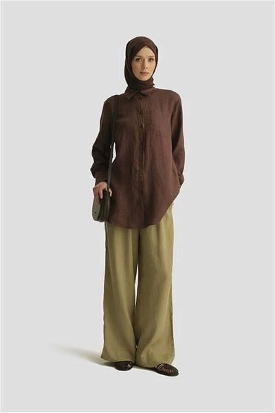 Armine Linen Tunic 25Yd4231-1 Bitter Brown