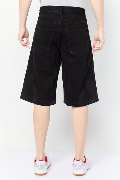 adidas Men Sportswear Fit Flames Denim Outdoor Shorts, Black