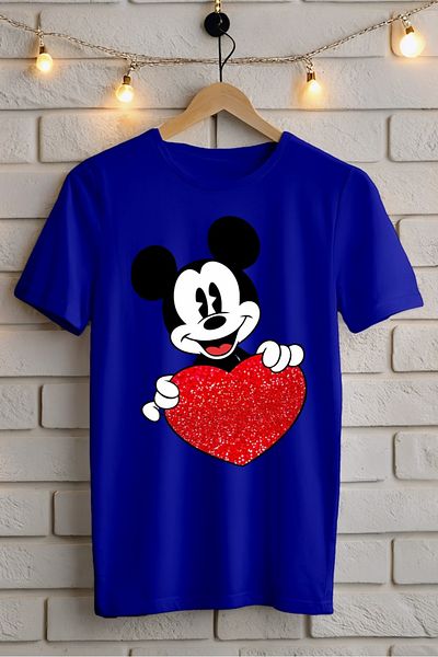New Shine 1 tricou este un cadou pentru achiziții de 6 și mai sus în coș - Tricou oversize cu imprimeu Mickey Red Heart