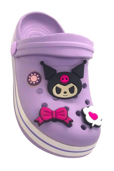 ellaboni Girl's Kuromi Non-Slip Sole Lilac Slippers Pool Beach Sandals