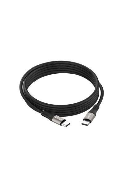 iOsuite USB-C to USB-C Cable, 1.2 Meter, 60W Fast Charging, Braided Nylon Cord - DC-51A- Black
