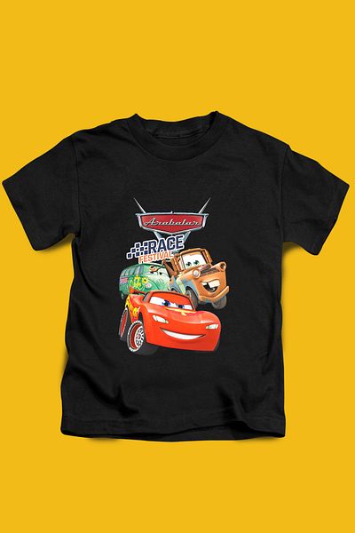 Store Cars Cars Pattern Printed Children's Black and White Tshirt