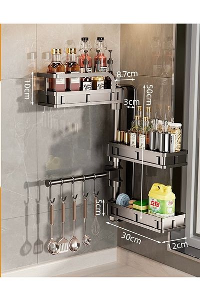 Un Wall Mounted Spice Organizer, Cabinet, Kitchen Spice Rack, Kitchen Storage Rack, Hanging Spice Organizer Rack for Pantry Door