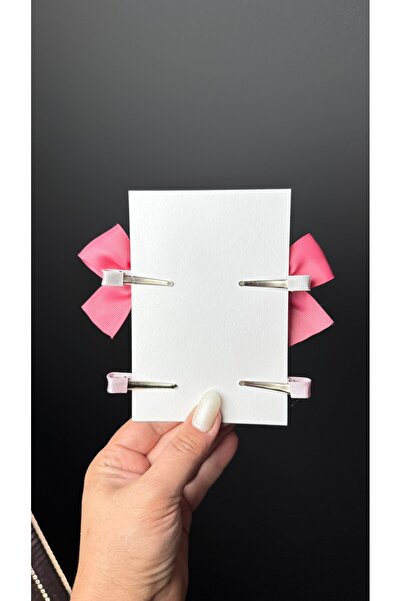 Toka Perisi Black Girl Child Baby Ribbon Heart & Heart Clip Buckle Set