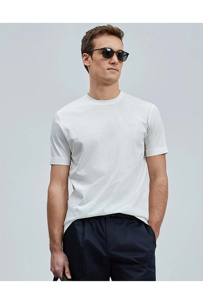 Lufian 111020262 Bran Ανδρικό T-Shirt Basic Ανδρικό T-shirt Λευκό