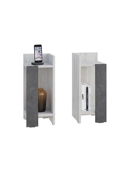 Mourah Home Elos Modern Nightstand | 2-Tier Storage Side Table for Bedroom & Living Room | Sleek & Functional