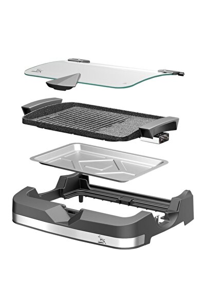 Gazzella Brb 3000 Barbecue 2400 W Cam Kapaklı Izgara