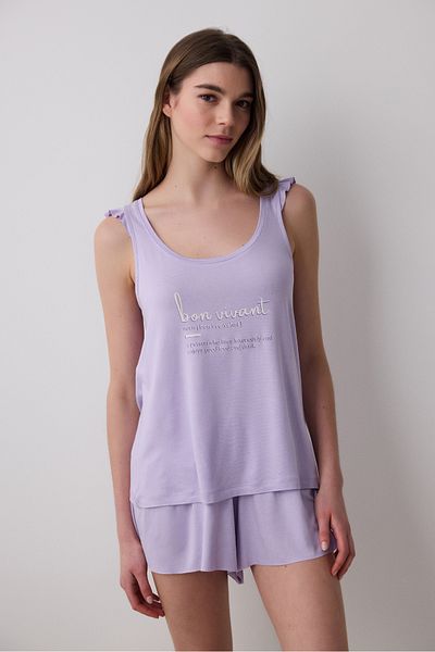 Penti Bon Vivant Fliederfarbenes Pyjama-Set mit Shorts