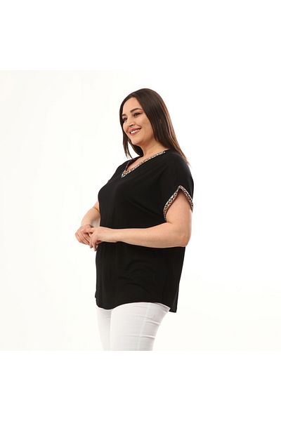 Esina Women's Viscose Blouse with Stripe Detail