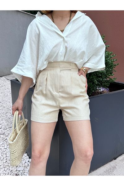 Bak'ap City Size Short Velcro Linen Shorts