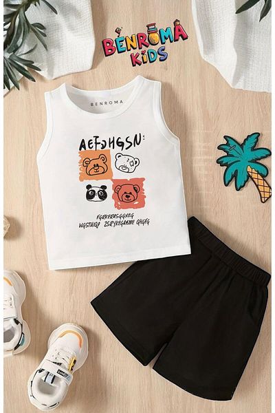 BENROMA مجموعة شورتات مطبوعة من AEF TEDDY للجنسين