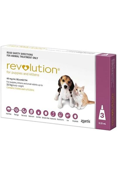 Revolution The Complete Flea, Tick, and Heartworm Prevention for Puppies & Kittens up to 5 lbs (up t