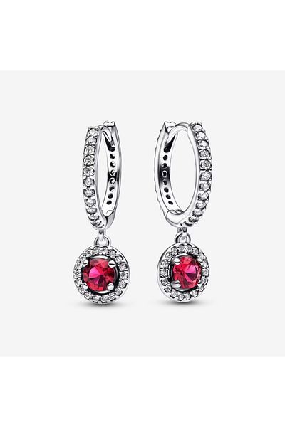 Pandora Cercei Eleganti Pandora rotunzi rosii stralucitori Zirconiu si Argint 925