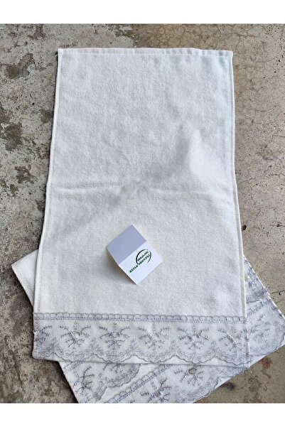 havlu dünyası 12-Piece Gift/ Circumcision/ Wedding/ Convoy/ Car Kitchen Towel Fancy Ecru Color Grey Ruched (30×50 CM)