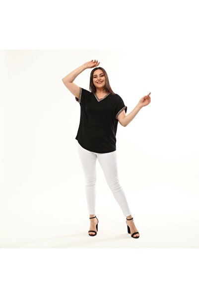 Esina Women's Viscose Blouse with Stripe Detail