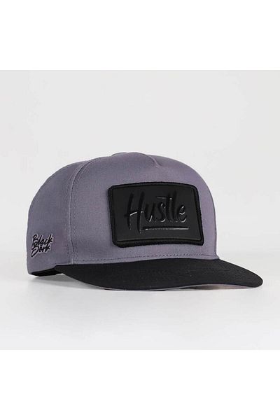 BlackBörk Pălărie hip hop negru-gri cu logo V2 Hustle