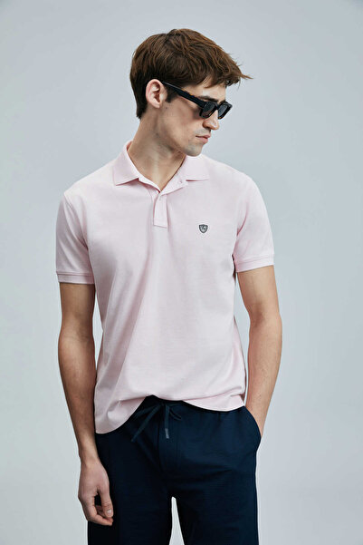 Lufian Ανδρικό μπλουζάκι πόλο Laon Smart ροζ