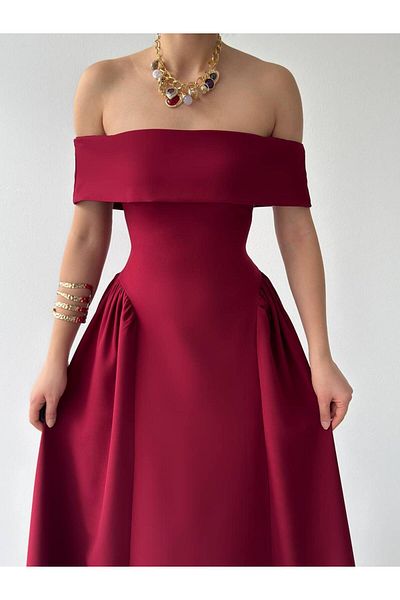 Zoe Zoe Double Atlas Fabric Inner Lined Pleated Straples (Wedding/Event/Invitation/Graduation/Wedding)