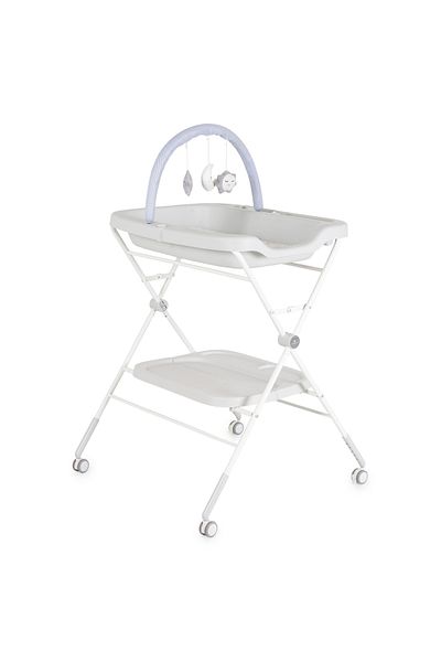 Cangaroo Masă de Înfășat Cangaroo Croco Grey– Pliabilă, cu Rafturi, Roți și Jucării, până la 15 kg