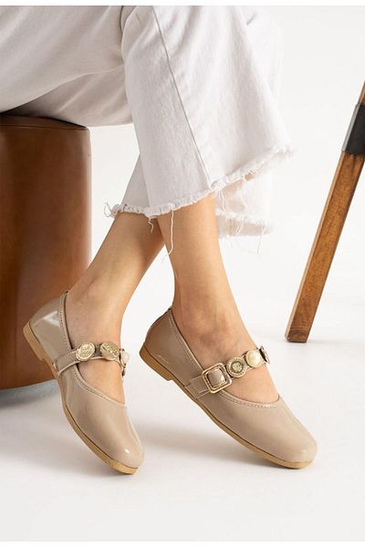 redtan Casual Women's Babet |   Accessory Detailed |   Adjustable Buckle |   Lightweight Comfortable Shoes Office Shoes