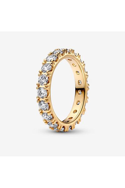 Pandora Inel Pandora tip Eternity cu rand stralucitor Zirconiu - Aur 14K - 52mm