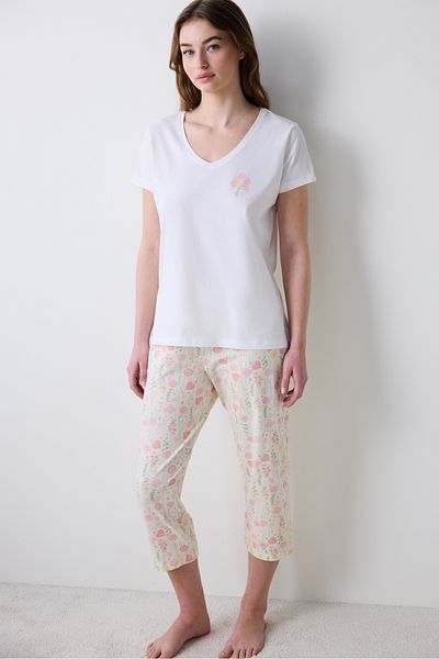 Penti Cute Floral Multicolor Capri Pajama Set